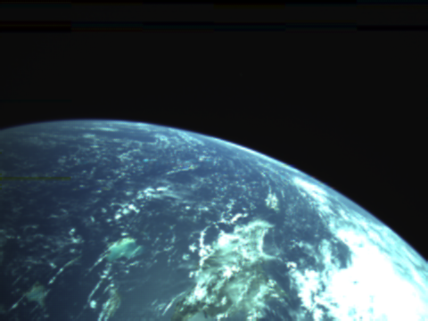CubeSat camera image taken over Canada by the KissCAMs on RoseyCubesat-1.